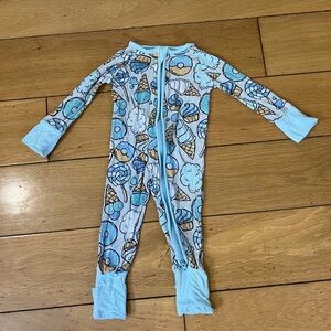 Little Sleepies Sweet Treats Zippy; Blue; EUC; Size 0-3mo.